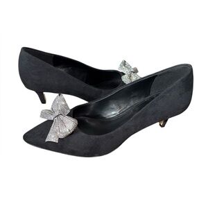 J. Crew Esme Rhinestone Bow Kitten Heels